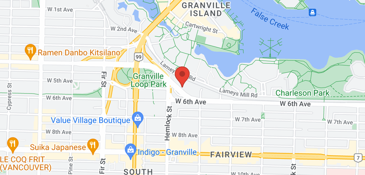 map of 210 1355 W 4TH AVENUE